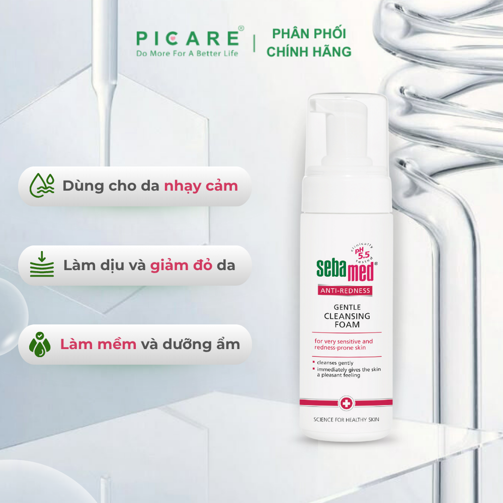 [ 09/2028 ] Sữa Rửa Mặt Làm Dịu Cho Da - Nhạy Cảm - Mẫn Đỏ Sebamed Anti-Redness Gentle Cleansing Foam 150ml