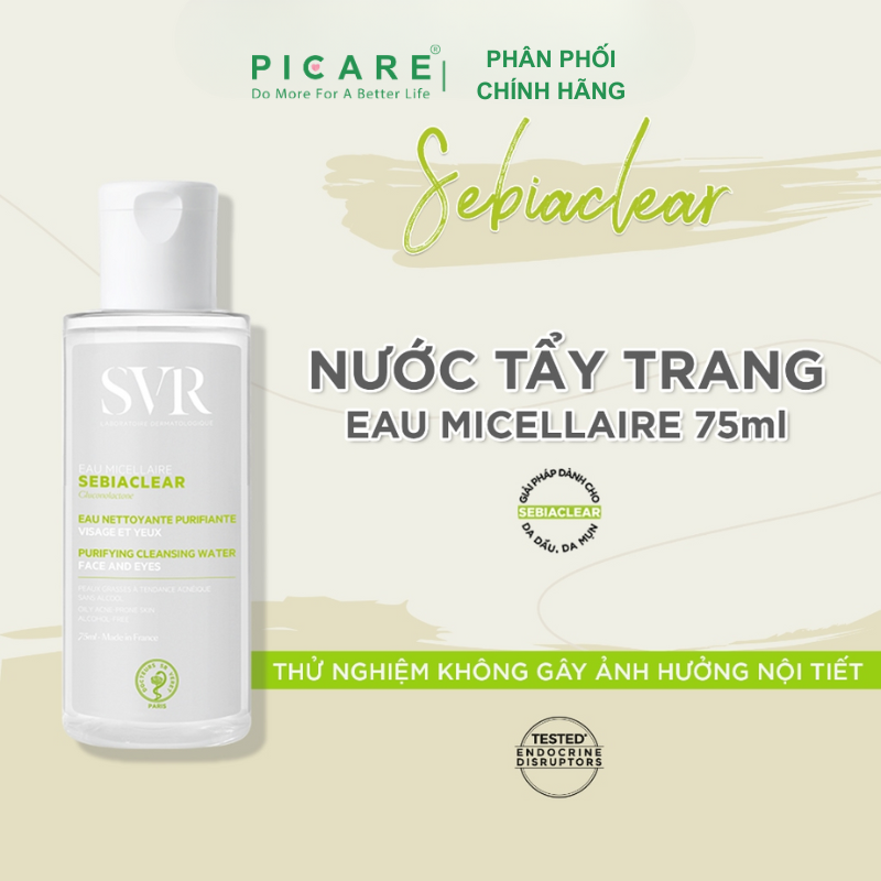 Nước Tẩy Trang Làm Sạch Da Và Loại Bỏ Dầu Trên Da SVR Sebiaclear Eau Micellaire 75ml
