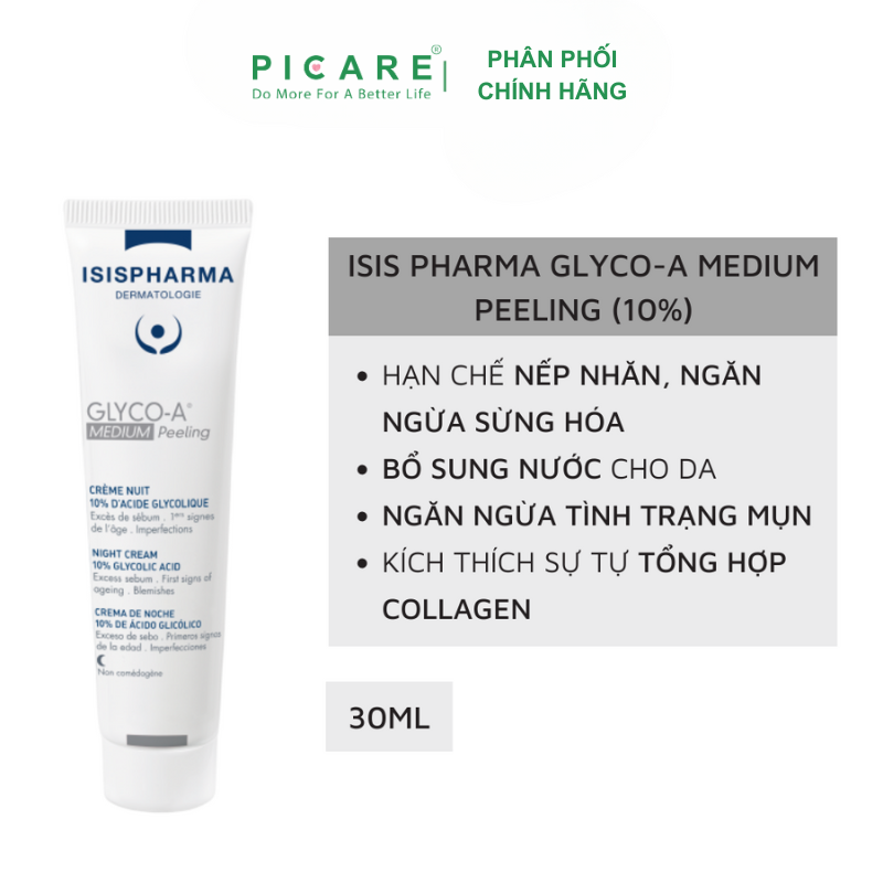 Kem Peeling Trẻ Hóa Da Isis Pharma Glyco-A 10% 30ml