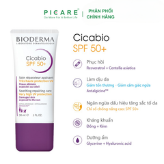 Kem dưỡng phục hồi da và chống nắng cho da sau vết thương Bioderma Cicabio Creme SPF 50+ 30ml
