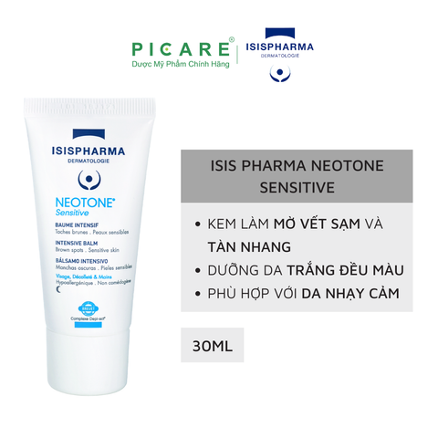 Isis Pharma Kem Dưỡng Trắng & Giảm Sạm Da, Tàn Nhang Cho Da Nhạy Cảm Neotone Sensitive 30ml