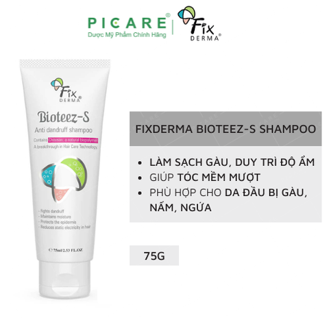 Dầu Gội Hỗ Trợ Giảm Gàu Fixderma Bioteez-s Shampoo 75ml