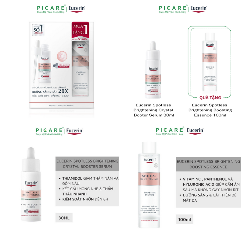 [MUA 1 TẶNG 1] Tinh Chất Eucerin Giảm Thâm Nám, Dưỡng Sáng Kiểm Soát Nhờn Spotless Brightening Sebum Control Crystal Booster Serum 30ml - 98350