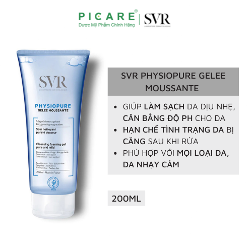 Gel Rửa Mặt Dành Cho Da Nhạy Cảm SVR Physiopure Gelée Moussante 200ml