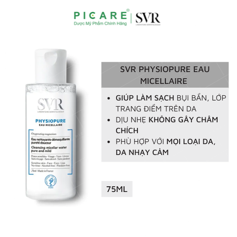 Nước tẩy trang cho da nhạy cảm SVR Physiopure Eau Micellaire  75ml