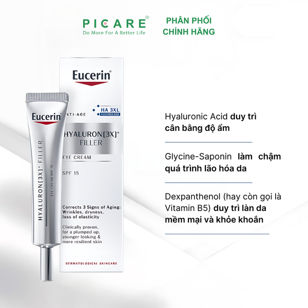 Kem Ngăn Ngừa Lão Hóa Cho Vùng Mắt Eucerin Hyaluron Filler eye 15ml 63536