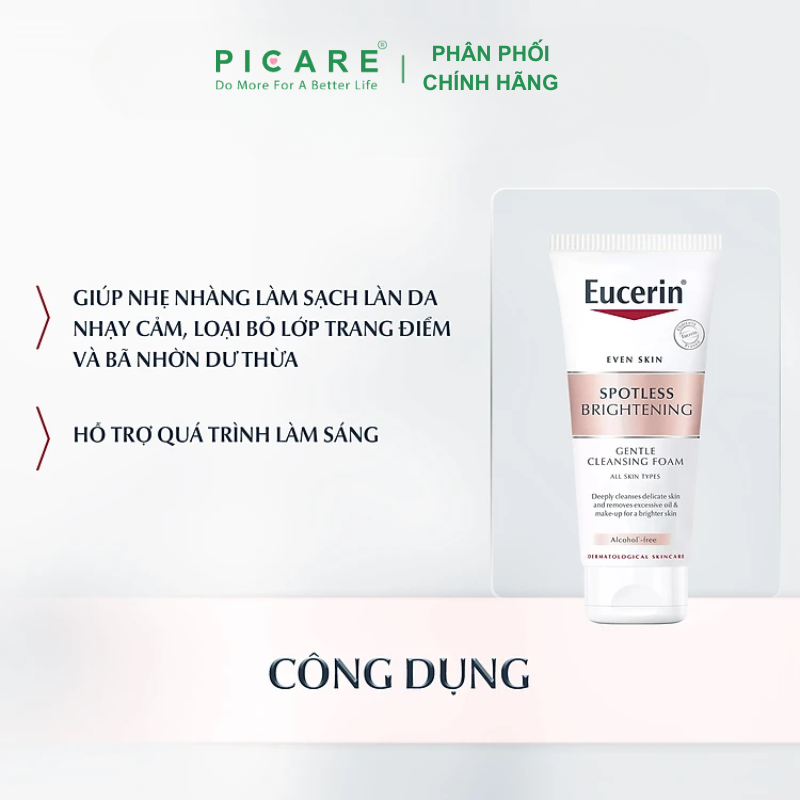 Sữa Rửa Mặt Trắng Da Eucerin Spotless Brightening Cleansing Foam 50ml - 98359