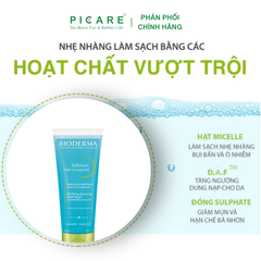 Gel Rửa Mặt Tạo Bọt Ngăn Ngừa Mụn Dành Cho Da Hỗn Hợp, Da Dầu Đến Da Mụn Bioderma Sebium Gel Moussant 100ml