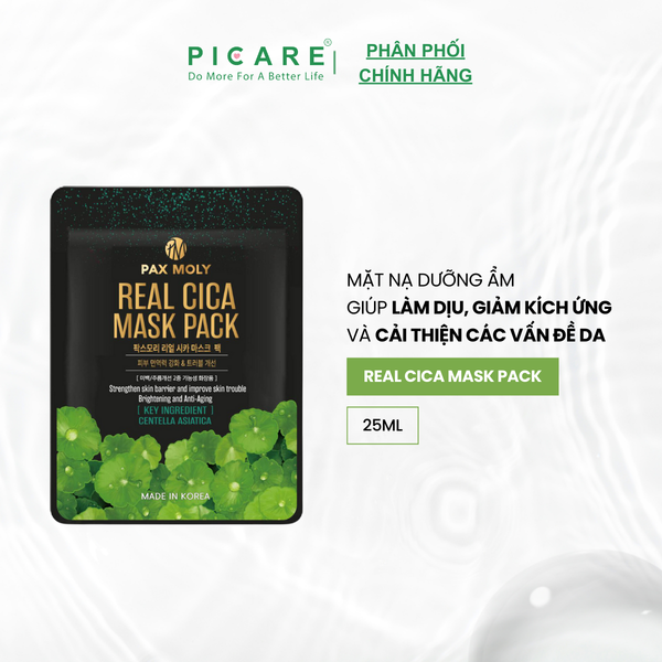 Mặt nạ trà xanh dành cho da thâm mụn PAX MOLY Real Green Tea Mask Pack (25ml)