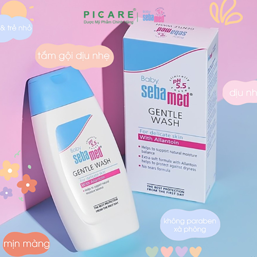 Sữa Tắm Gội Dịu Nhẹ Toàn Thân SEBAMED pH5.5 Baby Sebamed Gentle Wash 200ml