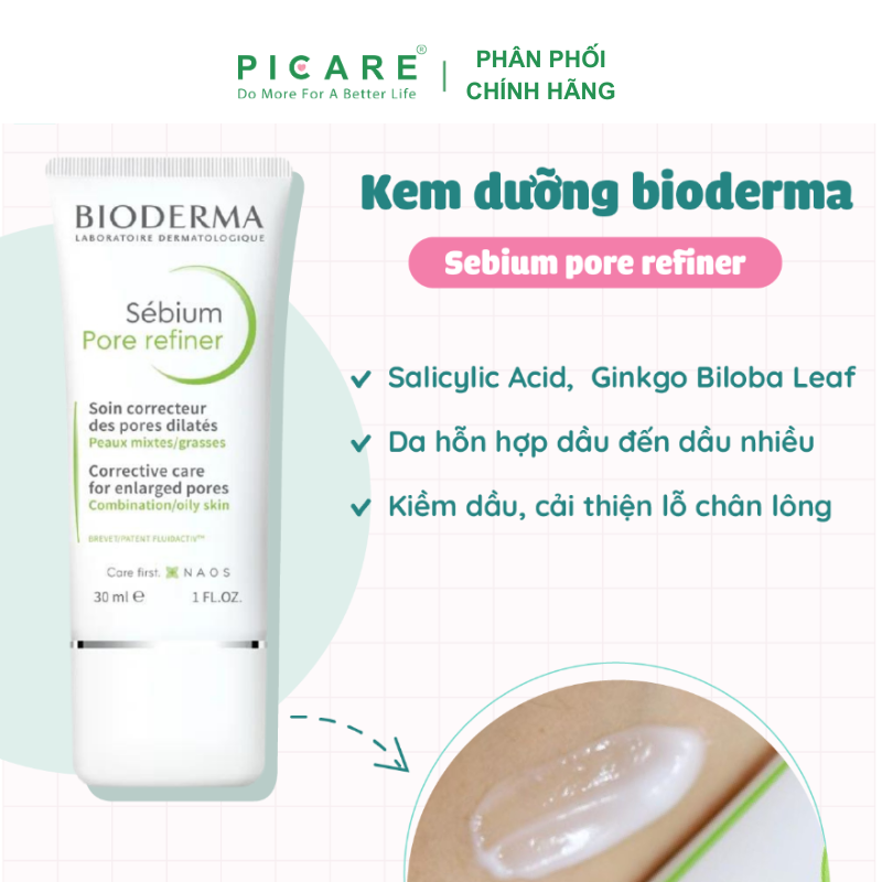 Kem dưỡng dành cho da dầu và se nhỏ lỗ chân lông Bioderma Sebium Pore Refiner 30ml