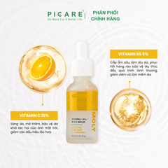 Tinh chất dưỡng trắng mờ thâm cho da xỉn màu PAX MOLY Vitamin C 15% + B5 5% Serum 30ml