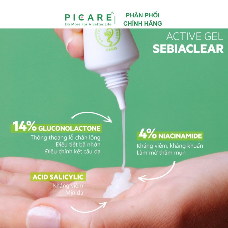 Kem dưỡng giảm mụn và loại bỏ dầu cho da mụn SVR Sebiaclear Active 40ml