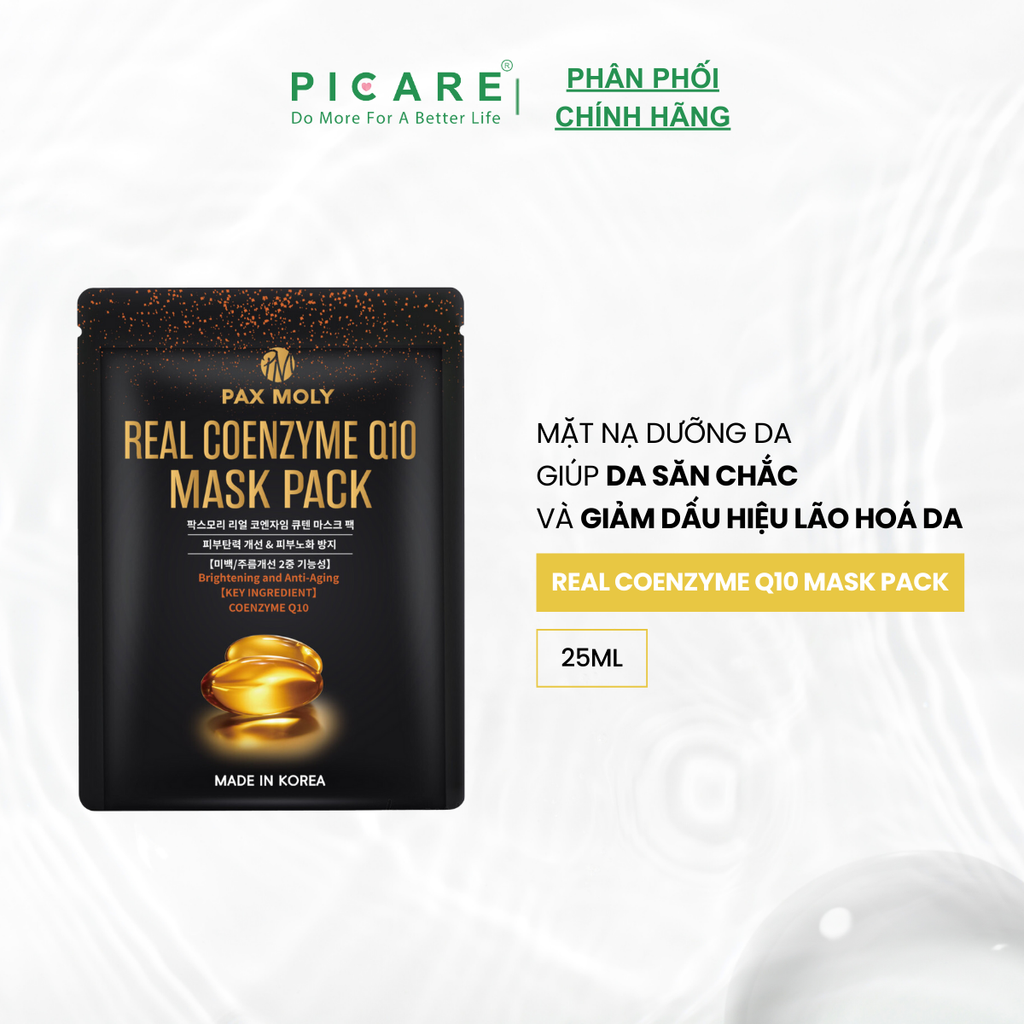 Mặt nạ cải thiện nếp nhăn và phục hồi da PAX MOLY Real Coenzyme Q10 Mask Pack - 25ml