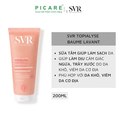 Sữa Tắm Dịu Nhẹ, Dưỡng Ẩm SVR Dành Cho Da Khô Và Cơ Địa Topialyse Baume Lavant 200ml