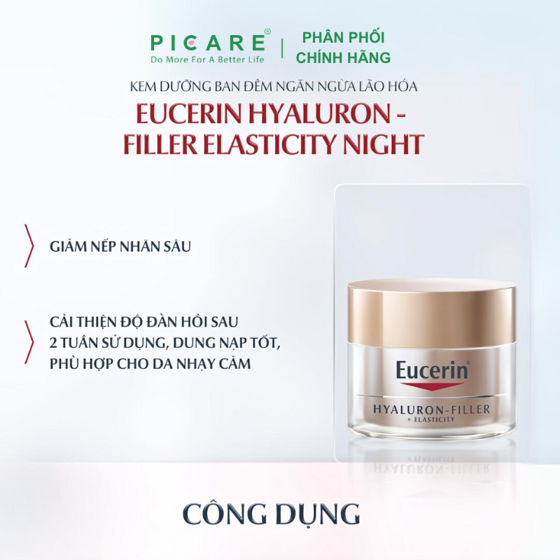 Kem Dưỡng Chống Lão Hóa Cải Thiện Độ Đàn Hồi Cho Da Ban Đêm Eucerin Hyaluron-Filler+ Elasticity Night Cream 50ml – 69678
