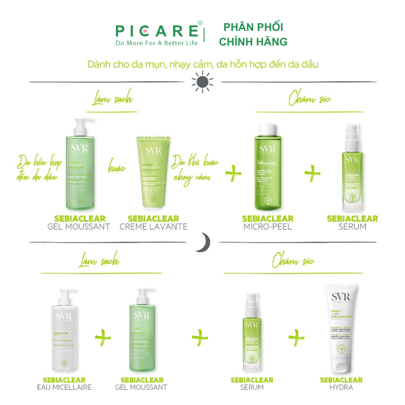 Nước Cân Bằng Giảm Mụn Và Thông Thoáng Lỗ Chân Lông SVR Sebiaclear Micro - Peel 150ml