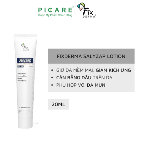 Lotion Giúp Giảm Mụn, Kiểm Soát Bã Nhờn Fixderma Salyzap Lotion 20ml