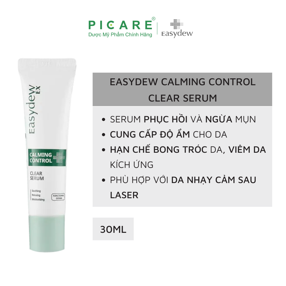 Tinh Chất Phục Hồi Làm Dịu Cho Da Dầu Mụn Easydew Ex Calming Control Clear Serum 30ml