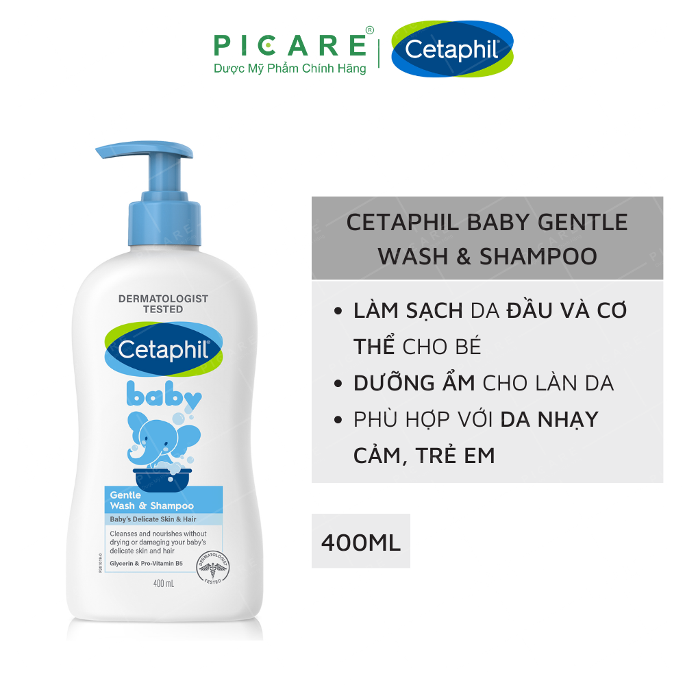 Sữa Tắm Gội Toàn Thân Cetaphil Baby Gentle Wash Shampoo 2in1 400ml