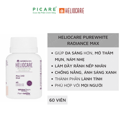 Viên Uống Hỗ Trợ Trắng Da, Chống Lão Hóa Heliocare Purewhite Radiance Max 240 Hộp 60 Viên Nang