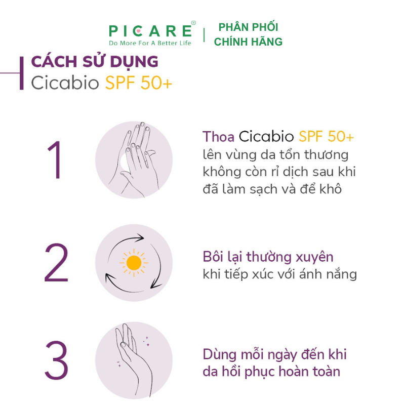 Kem dưỡng phục hồi da và chống nắng cho da sau vết thương Bioderma Cicabio Creme SPF 50+ 30ml