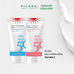 Kem chống nắng giúp nâng tone kiềm dầu chiết xuất rau má PAX MOLY Daily Tone Up Vitamin Cica Sunscreen Cream 50ml