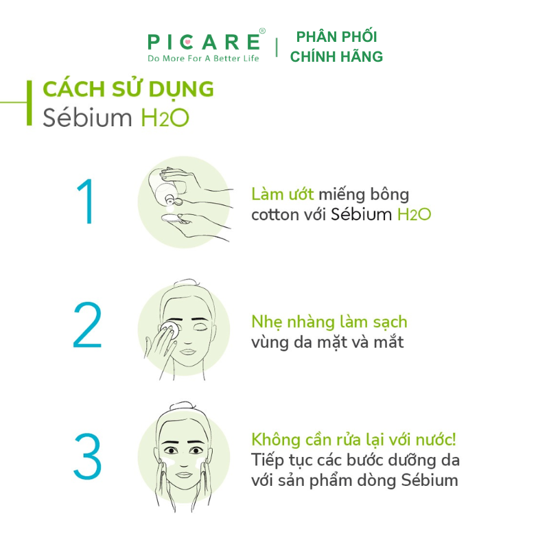 Nước tẩy trang cho da hỗn hợp, da nhờn Bioderma Sebium H2O 250ml