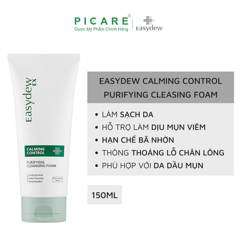 Sữa Rửa Mặt Phục Hồi Cho Da Dầu Mụn Easydew Ex Claming Control Purifying Cleansing Foam 150ml