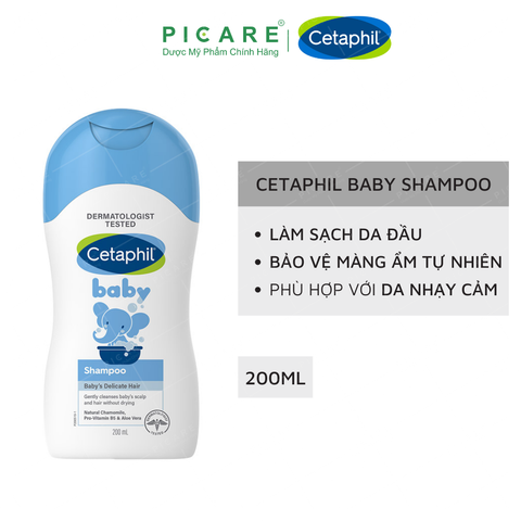 Dầu Gội Làm Sạch, Bảo Vệ Da Đầu Nhạy Cảm Cho Bé Cetaphil Baby Shampoo 200ml