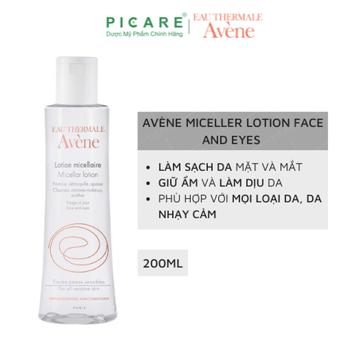 Lotion Tẩy Trang Êm Dịu Cho Da Nhạy Cảm Avène Micellar Lotion Face And Eyes 200ML