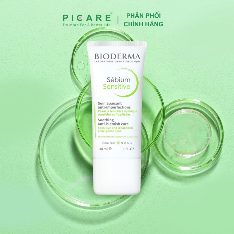 Kem dưỡng cho da mụn nhạy cảm Bioderma Sebium Sensitive 30ml