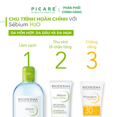 Nước tẩy trang cho da hỗn hợp, da nhờn Bioderma Sebium H2O 250ml