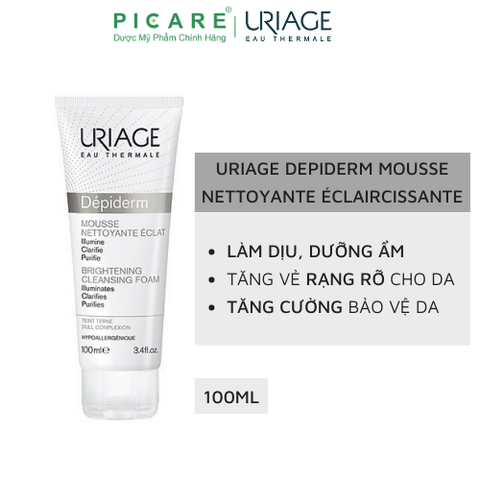 Sữa Rửa Mặt Làm Sạch Và Thanh Khiết Làn Da Uriage Depiderm Mousse Nettoyante Éclaircissante 100ml