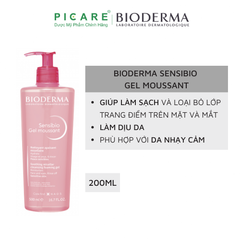 Gel Rửa Mặt Tạo Bọt Cho Da Nhạy Cảm Bioderma Sensibio Gel Moussant 200ml