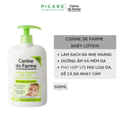 Kem Dưỡng Da Cho Bé Corine De Farme Baby Lotion 500ml