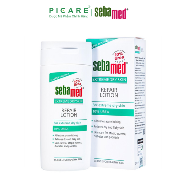 Sữa dưỡng ẩm phục hồi dành cho da chàm, vảy nến, da khô - Sebamed Extrem Dry Skin Repair Lotion 10% Urea 200ml