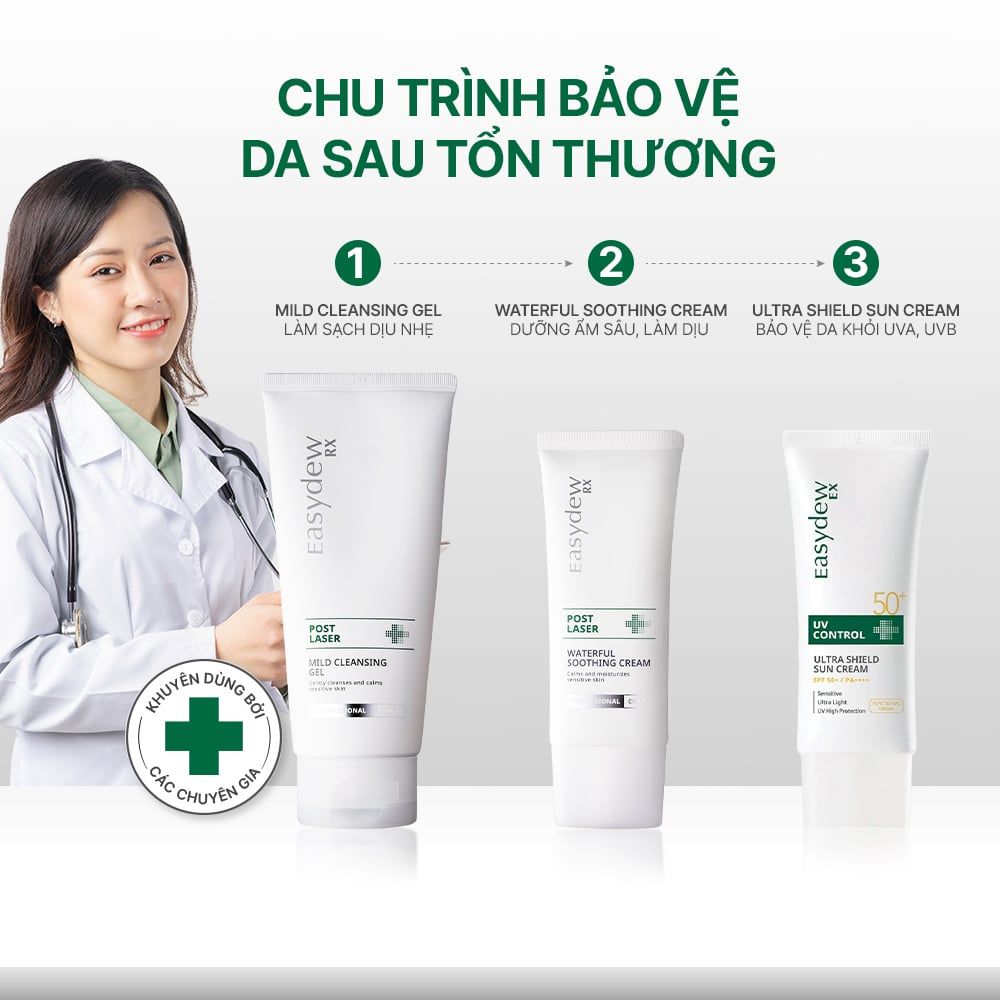 Kem Chống Nắng Mỏng Nhẹ, Thấm Nhanh Hỗ Trợ Phục Hồi Da Tổn Thương Easydew EX UV Control Ultra Shield Sun Cream SPF50+ 50ml