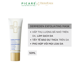 Mặt Nạ Đất Sét Giảm Mụn Đầu Đen, Kiềm Dầu DERMEDEN Exfoliating Mask AHA 50ml