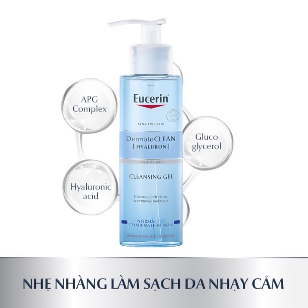 Sữa Rửa Mặt Dành Cho Da Nhạy Cảm Eucerin DermatoCLEAN Cleansing Gel 200ml - 63993