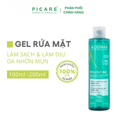 Gel Rửa Mặt Dịu Nhẹ Dành Cho Da Nhờn Mụn A-Derma Biology Ac Cleansing Foam Gel 200ml