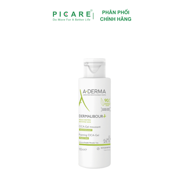 Gel Làm Sạch Cho Da Mặt Và Toàn Thân Giúp Làm Dịu Da A-Derma Dermalibour+ Foaming Cica-Gel 100ml - 200ml