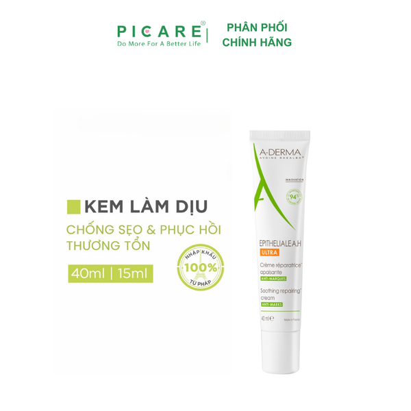 Kem Dưỡng Làm Dịu, Giảm Thâm Sẹo & Phục Hồi Da Thương Tổn A-Derma Epitheliale A.H Ultra Soothing Cream 40ml