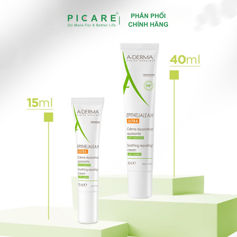 Kem Dưỡng Làm Dịu, Giảm Thâm Sẹo & Phục Hồi Da Thương Tổn A-Derma Epitheliale A.H Ultra Soothing Cream 40ml