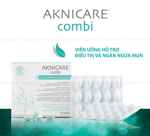 Viên Uống Hỗ Trợ Giảm Mụn Điều Tiết Bã Nhờn Aknicare Combi Hộp 30 Viên