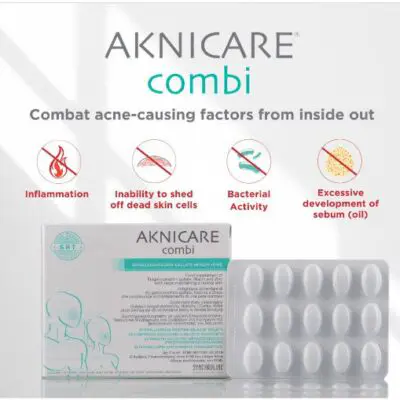 Viên Uống Hỗ Trợ Giảm Mụn Điều Tiết Bã Nhờn Aknicare Combi Hộp 30 Viên