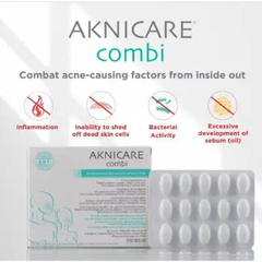 Viên Uống Hỗ Trợ Giảm Mụn Điều Tiết Bã Nhờn Aknicare Combi Hộp 30 Viên