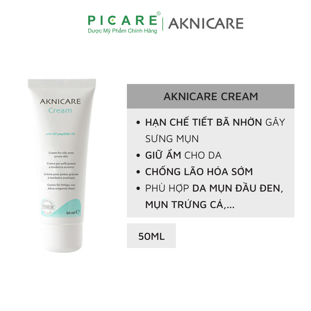 Kem Kiểm Soát Nhờn & Giữ Ẩm Cho Da Mụn Aknicare Cream 50ml