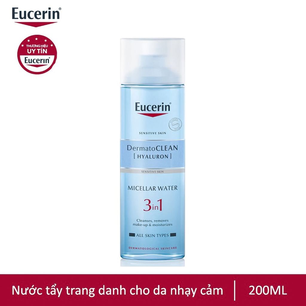 Nước Tẩy Trang Dành Cho Da Nhạy Cảm Eucerin DermatoCLEAN Hyaluron Micellar Water 3In1 200ml – 63997