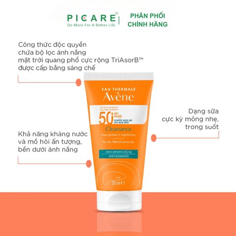 Kem Chống Nắng Phổ Rộng Cho Da Nhờn Mụn Avène Cleanance Protect Blue Light SPF50+ 50ml